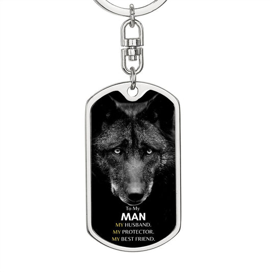 TO MY MAN| WOLF DOG TAG