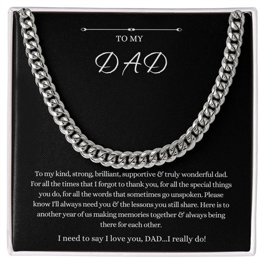 TO MY DAD| CUBAN LINK CHAIN NECKLACE